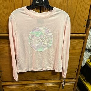 Hurley Girls Arctic Pink Long Sleeve Shirt Size Large